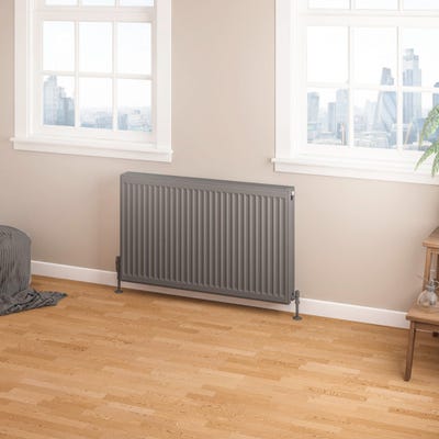 Compact Type 22 Double Panel Matt Anthracite Radiator 600 x 1000mm