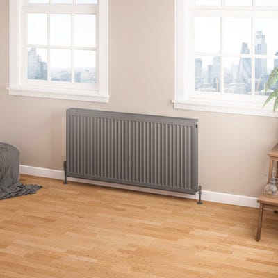 Compact Type 22 Double Panel Matt Anthracite Radiator 600 x 1200mm
