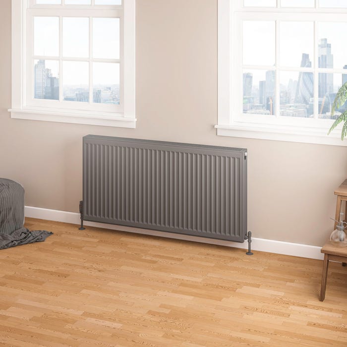 Compact Type 22 Double Panel Matt Anthracite Radiator 600 x