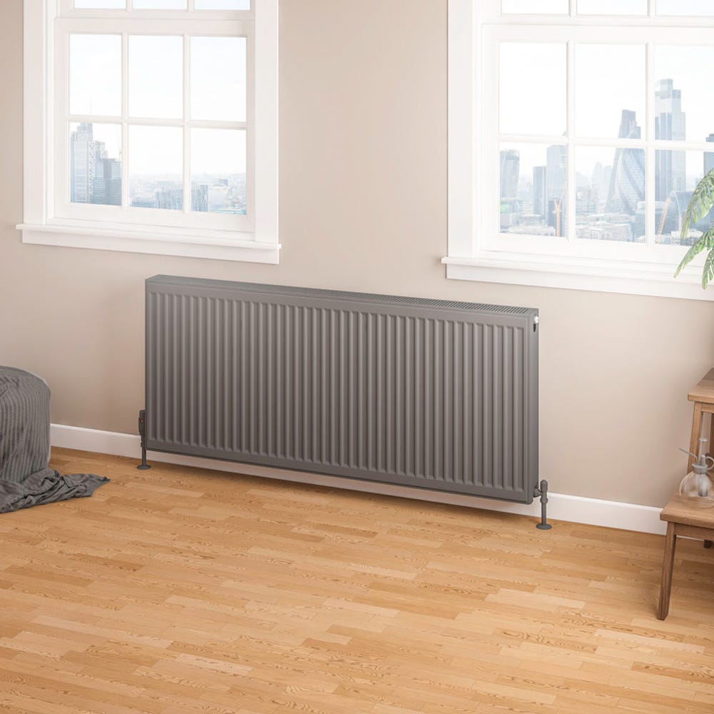 Compact Type 22 Double Panel Matt Anthracite Radiator 600 x 1400mm