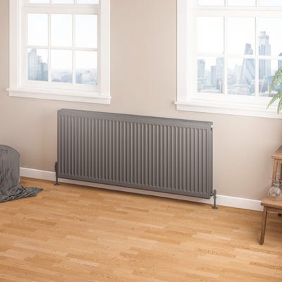 Compact Type 22 Double Panel Matt Anthracite Radiator 600 x 1400mm