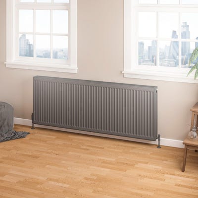Compact Type 22 Double Panel Matt Anthracite Radiator 600 x 1600mm