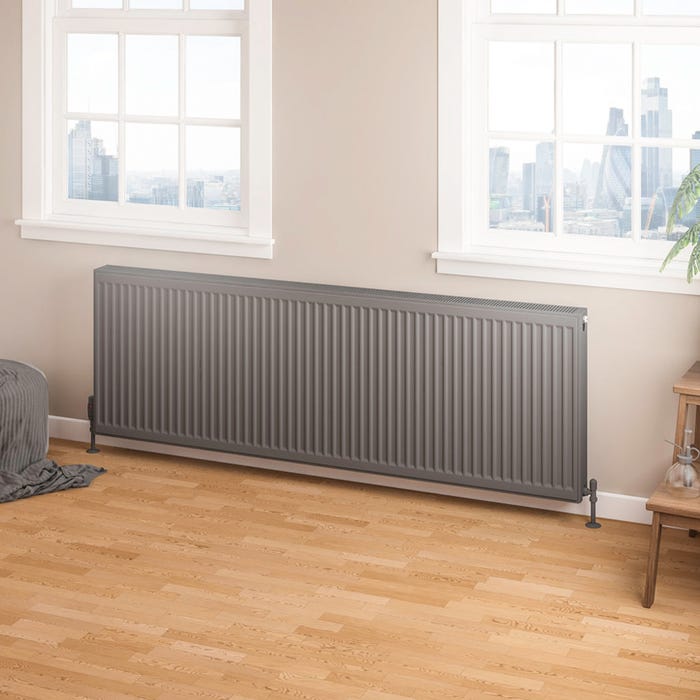 Compact Type 22 Double Panel Matt Anthracite Radiator 600 x