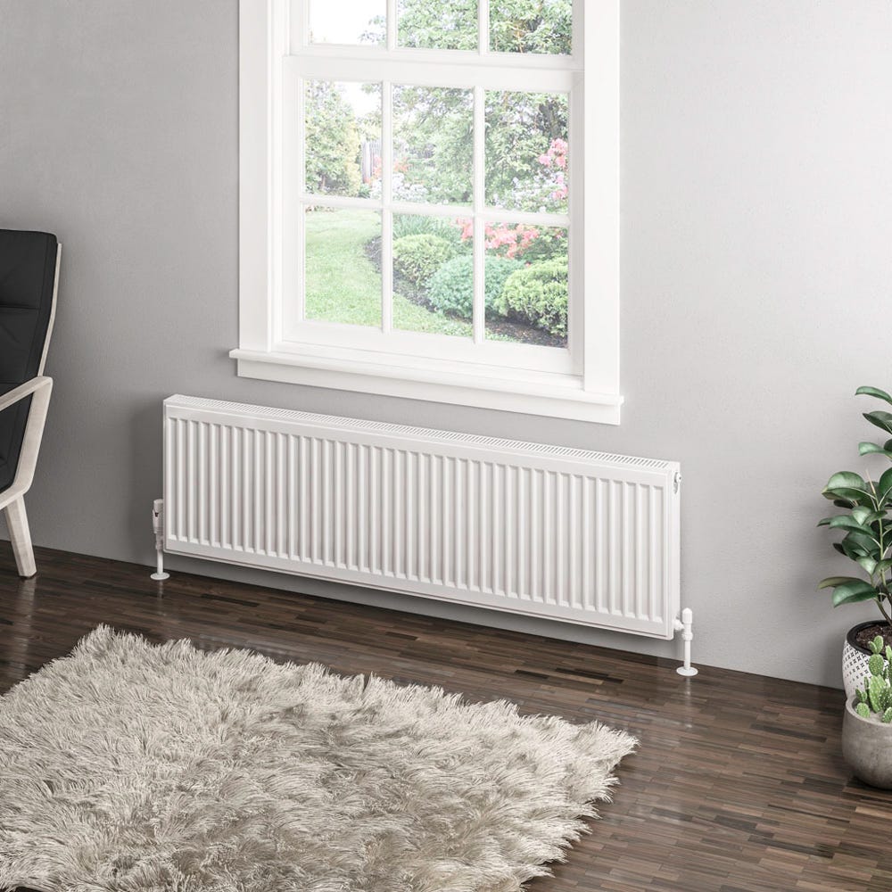 Compact Type 11 Single Panel Gloss White Radiator 400 x 1400mm