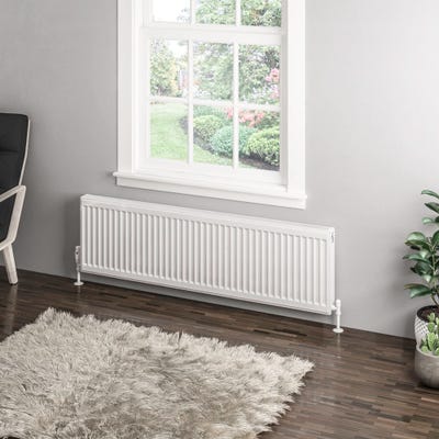 Compact Type 11 Single Panel Gloss White Radiator 400 x 1400mm