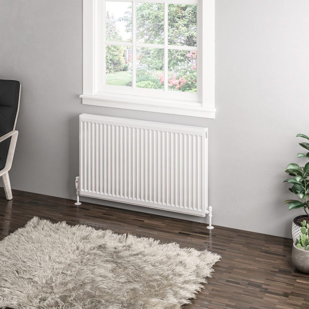 Compact Type 11 Single Panel Gloss White Radiator 600 x 1000mm