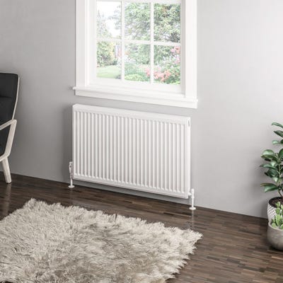 Compact Type 11 Single Panel Gloss White Radiator 600 x 1000mm
