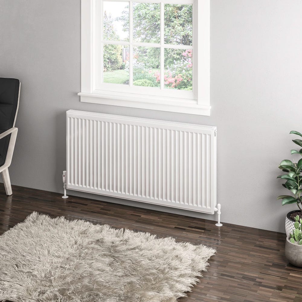 Compact Type 11 Single Panel Gloss White Radiator 600 x 1200mm 