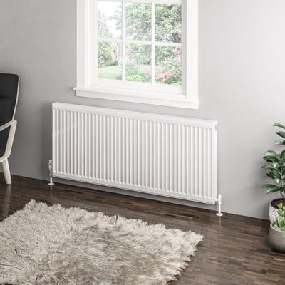 Compact Type 11 Single Panel Gloss White Radiator 600 x 1400mm