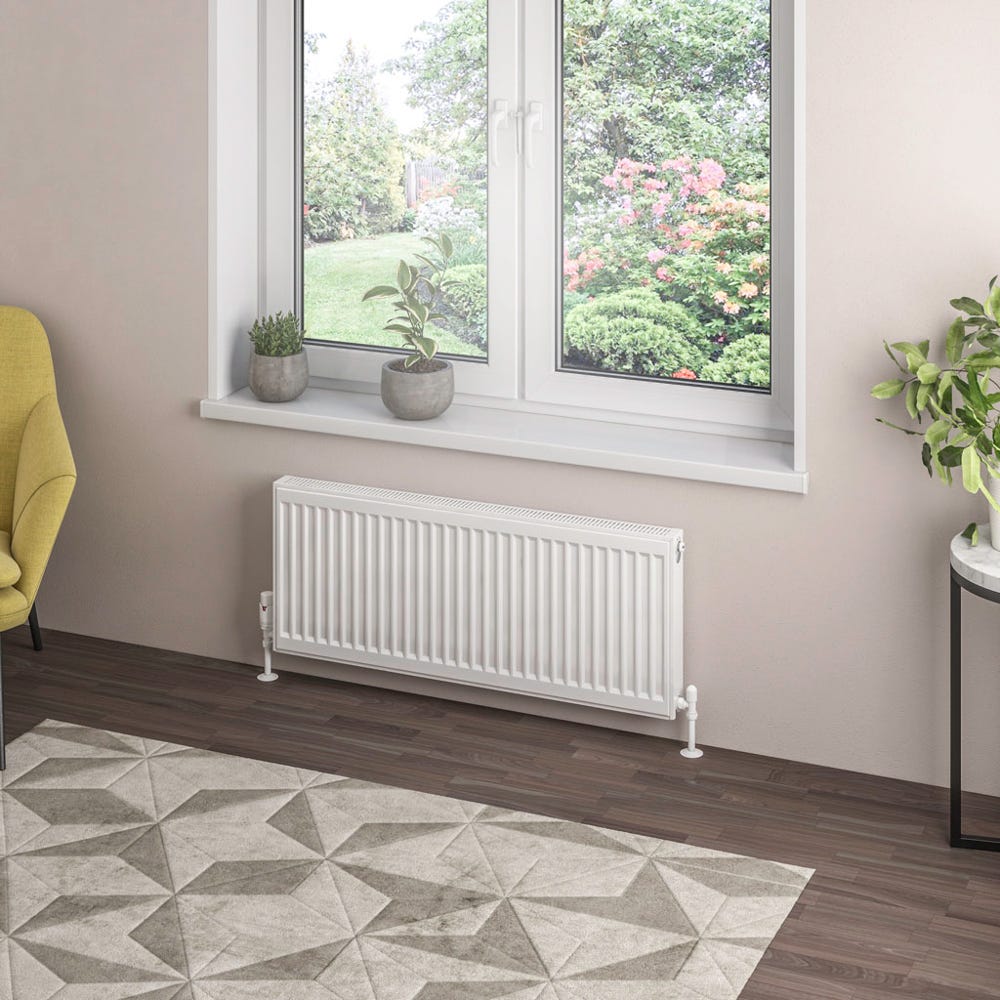 Compact Type 21 Double Panel Plus Gloss White Radiator 400 x 1000mm