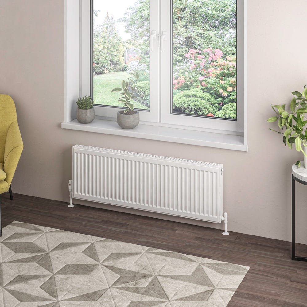 Compact Type 21 Double Panel Plus Gloss White Radiator 400 x 1200mm