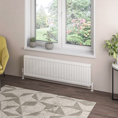 Compact Type 21 Double Panel Plus Gloss White Radiator 400 x 1400mm