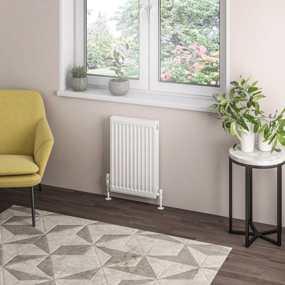 Compact Type 21 Double Panel Plus Gloss White Radiator 600 x 400mm