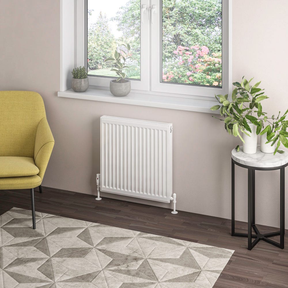 Compact Type 21 Double Panel Plus Gloss White Radiator 600 x 600mm