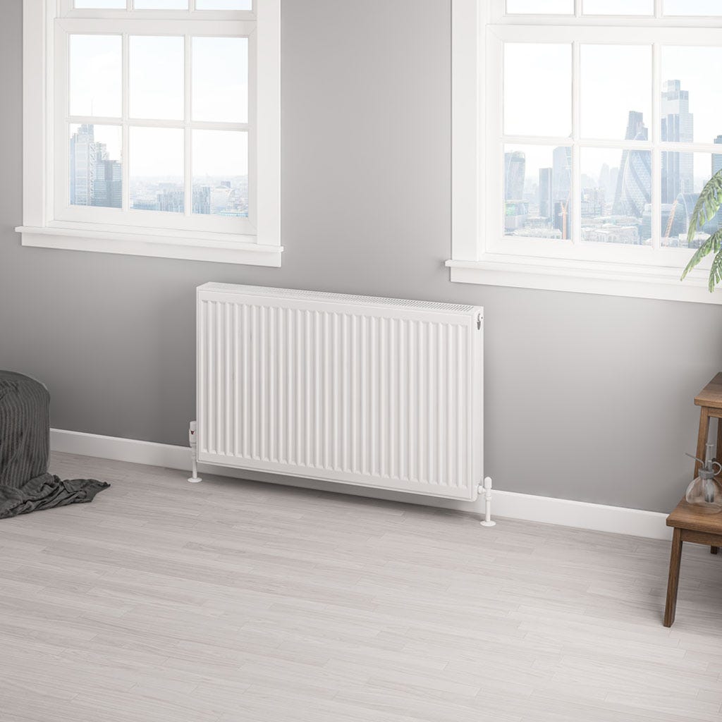 Compact Type 21 Double Panel Plus Gloss White Radiator 600 x 1000mm