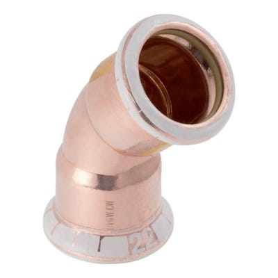 Geberit Mapress Copper 45° Gas Elbow 22mm