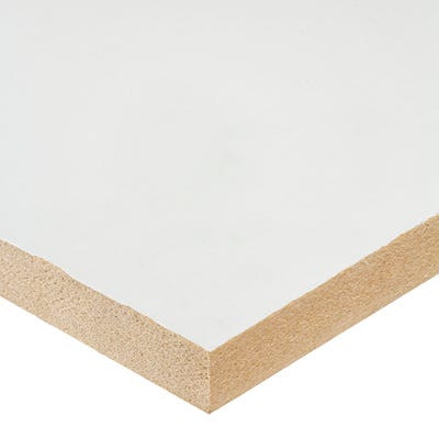18mm White Melamine Faced MDF Board 2440mm x 1220mm (8' x 4') Pack of 20