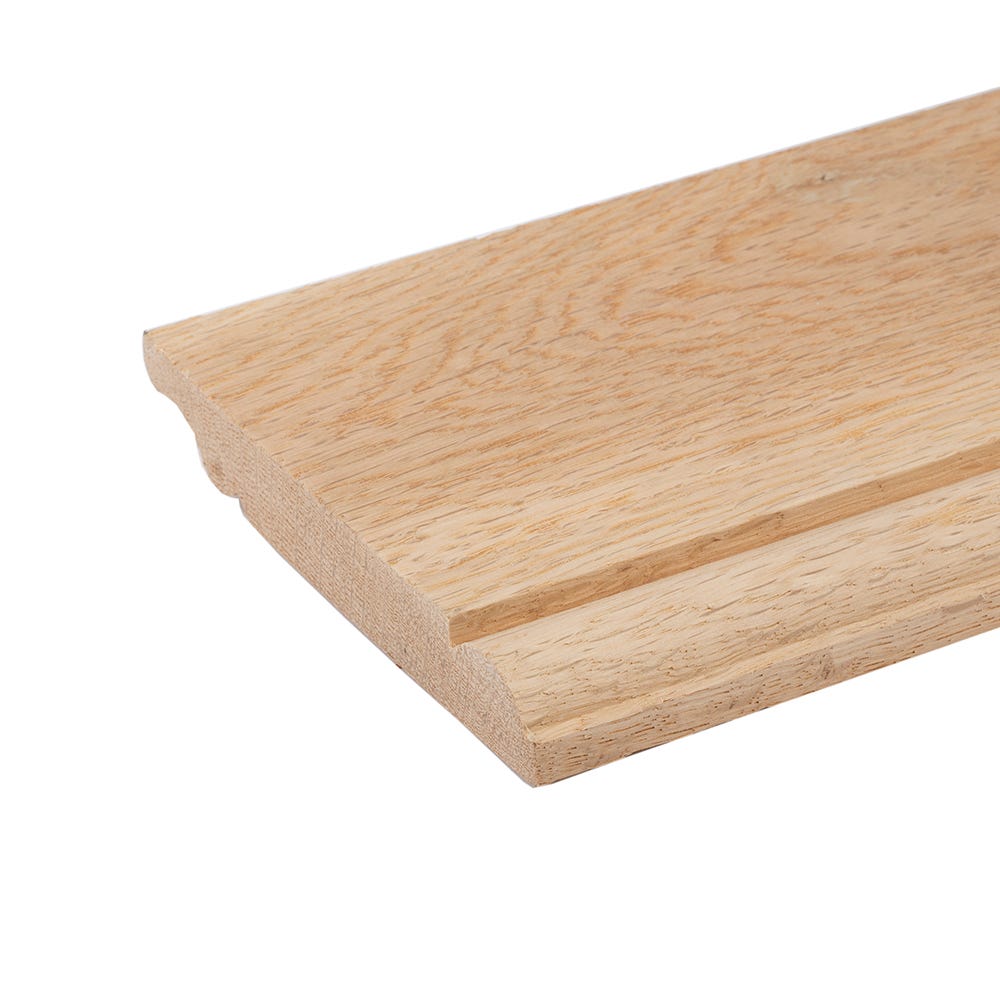 19mm x 145mm Hardwood White Oak Ogee/Torus Reversible Skirting Board