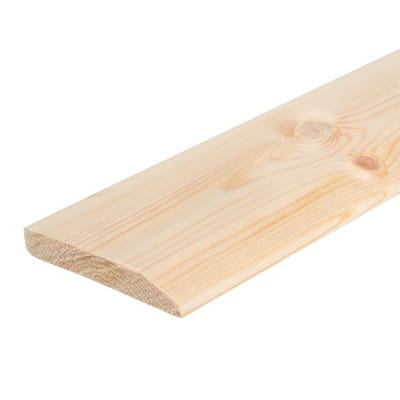 19mm x 100mm Softwood Chamfered/Pencil Round Reversible Skirting Finish 14.5mm x 94mm