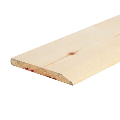 19mm x 150mm Softwood Chamfered/Pencil Round Reversible Skirting Finish 14.5mm x 144mm