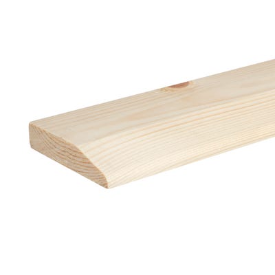 25mm x 100mm Softwood Chamfered/Pencil Round Reversible Skirting Finish 20.5mm x 94mm