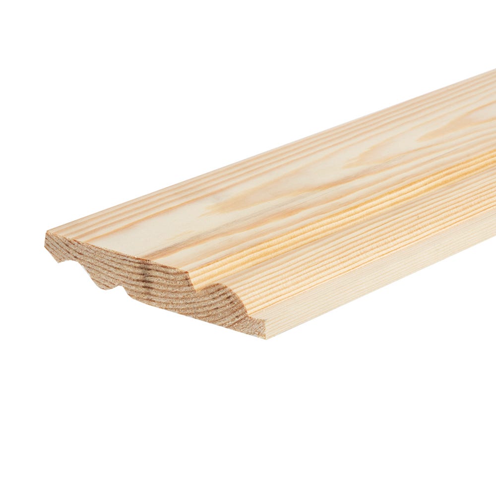 25mm x 125mm Softwood Torus/Ogee Reversible Skirting Finish 20.5mm x 119mm