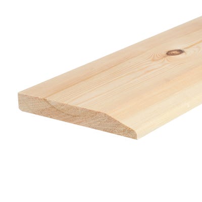 25mm x 150mm Softwood Chamfered/Pencil Round Reversible Skirting Finish 20.5mm x 144mm