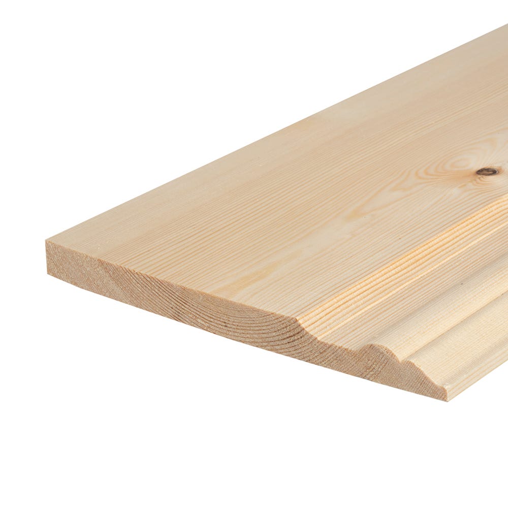 25mm x 225mm Softwood Bolection Skirting Board Finish 20.5mm x 216mm