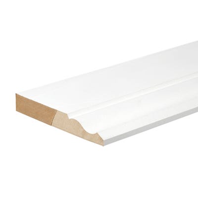 18mm x 119mm MDF White Primed Ogee Skirting Board 4400mm