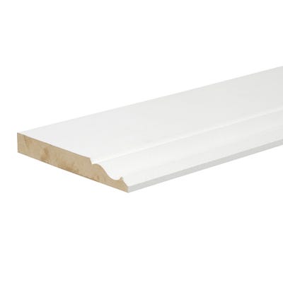 18mm x 144mm MDF White Primed Ogee Skirting Board 4400mm