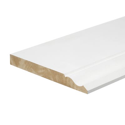 18mm x 168mm MDF White Primed Ogee Skirting Board 4400mm