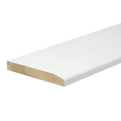 18mm x 144mm MDF White Primed Chamfered Skirting Board 4400mm