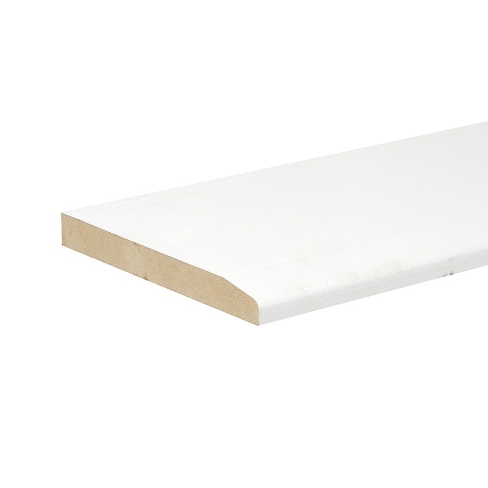 18mm x 168mm MDF White Primed Chamfered Skirting Board 4400mm