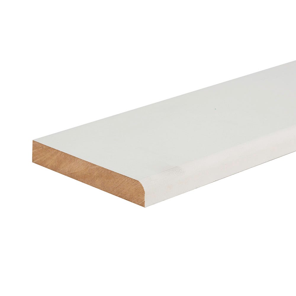 18mm x 119mm MDF White Primed Pencil Round Skirting Board 4400mm