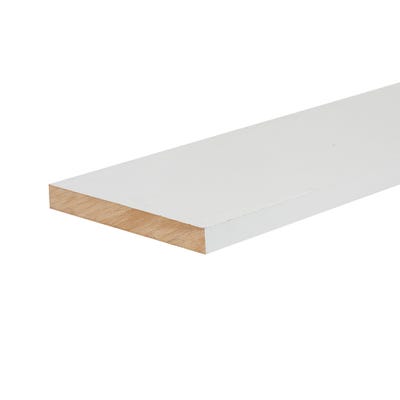 18mm x 144mm MDF White Primed Square Edge Skirting Board 4400mm