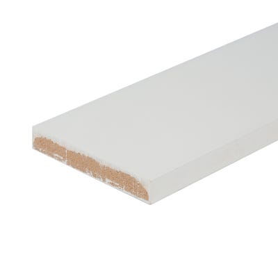 18mm x 169mm MDF White Primed Square Edge Skirting Board 4400mm