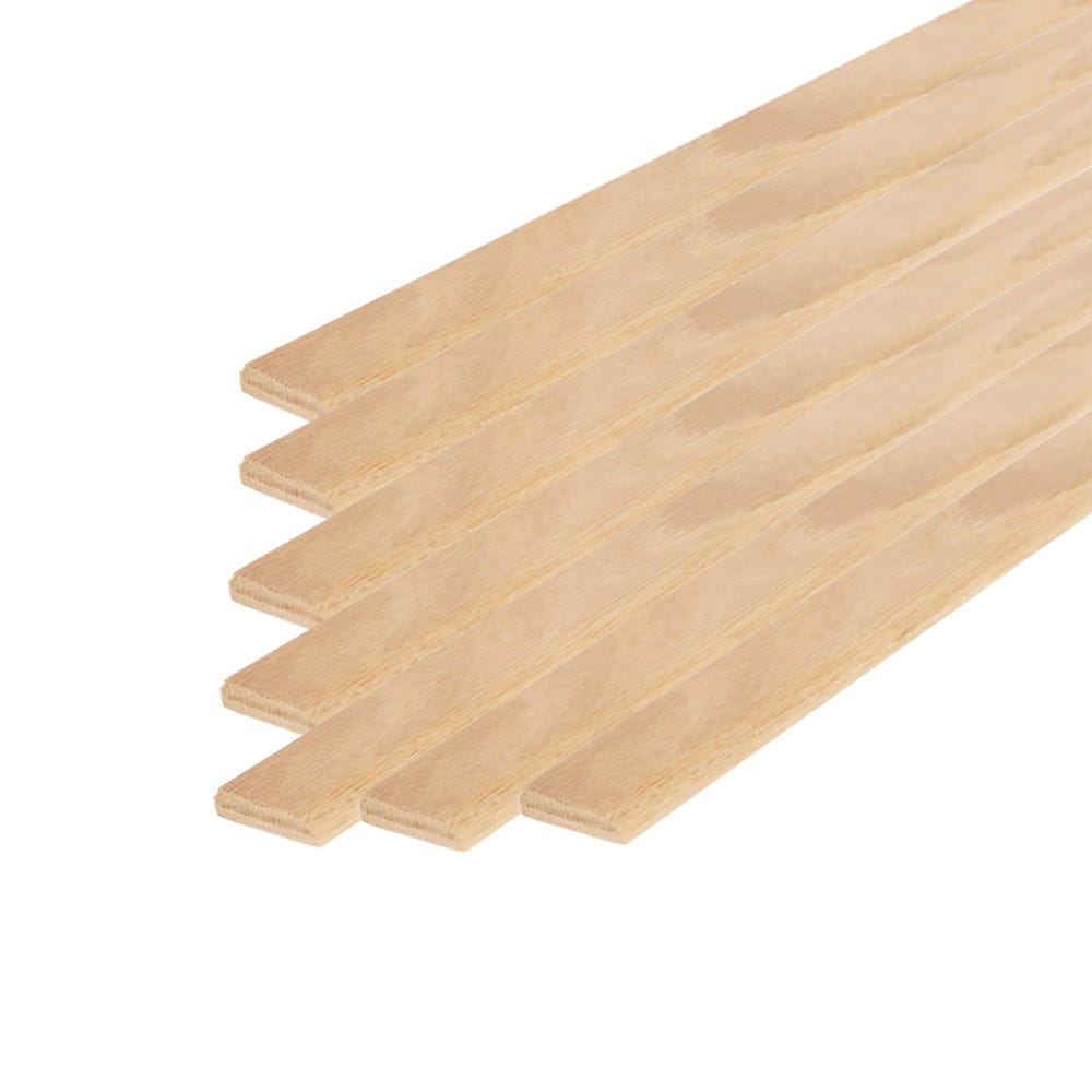 34mm x 8mm Richard Burbidge White Oak Flat D Shape Moulding Pack of 15 COV5002