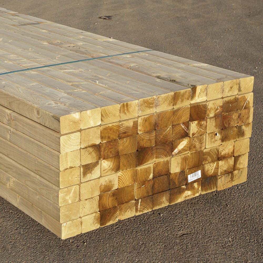 75mm x 100mm C24 Treated Timber 4800mm (4'' x 3'') Pack of 77