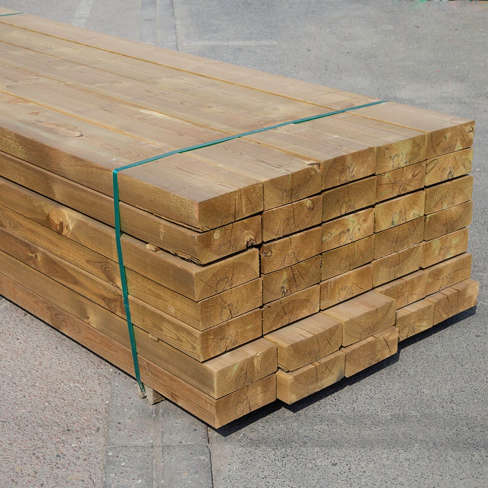 75mm x 200mm C24 Treated Timber 4800mm (8'' x 3'') Pack of 35