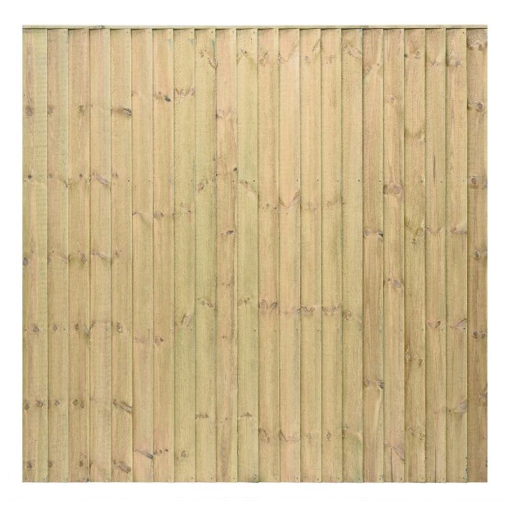 6' x 6' Grange Feather Edge Green Timber Treated Fence Panel