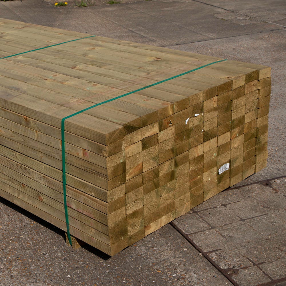 47mm x 100mm C24 Treated Timber 3000mm (4'' x 2'') Pack of 132