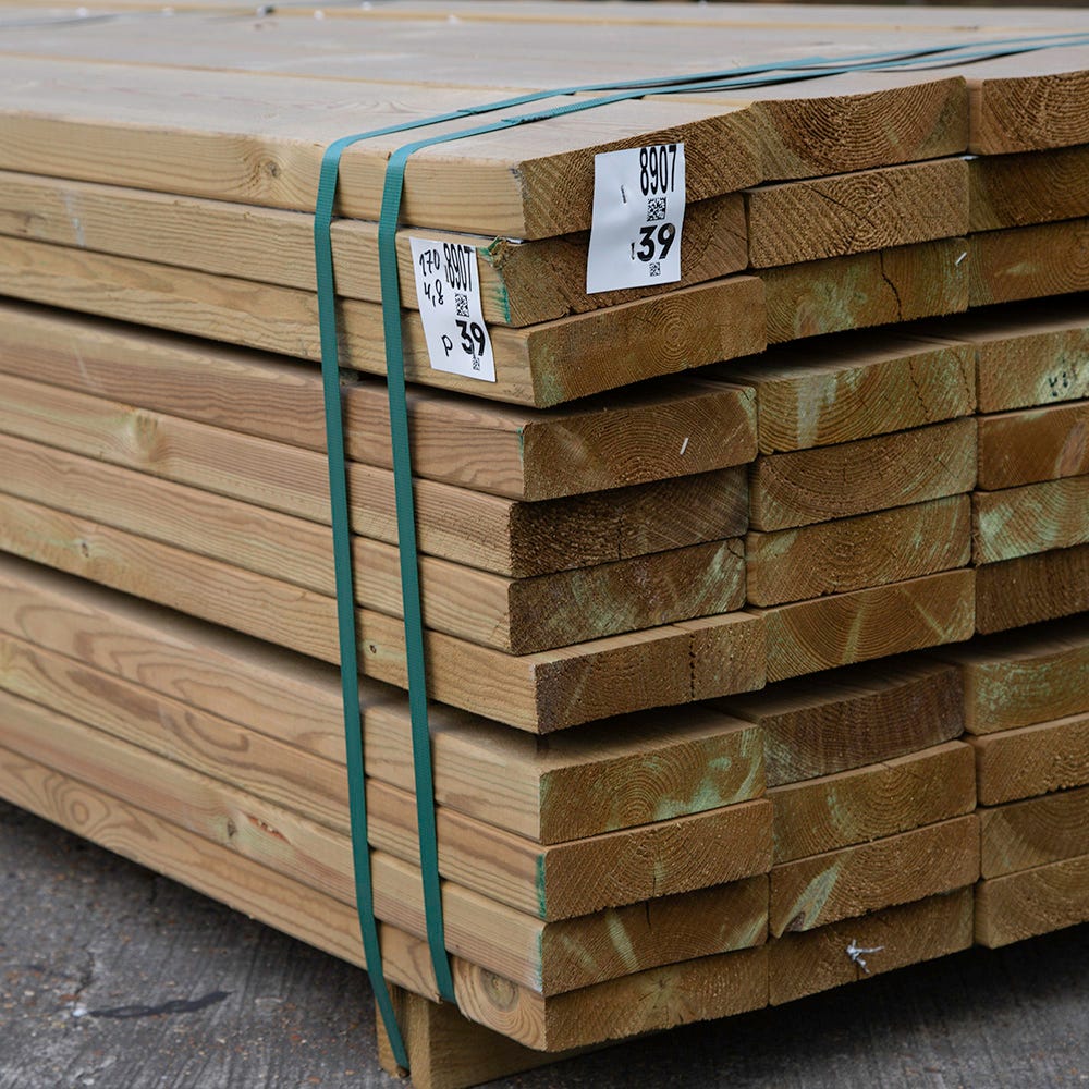 47mm x 175mm C24 Treated Timber 3600mm (7'' x 2'') Pack of 72