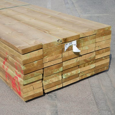 47mm x 225mm Structural Graded C24 Treated Carcassing Timber 3600mm (9'' x 2'') Pack of 60