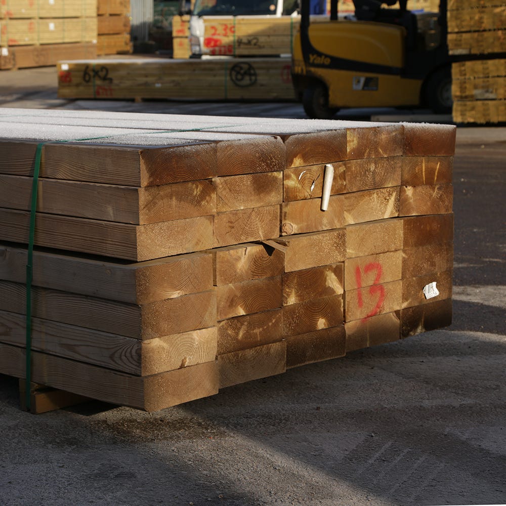 75mm x 225mm C24 Treated Timber 6000mm (9'' x 3'') Pack of 35