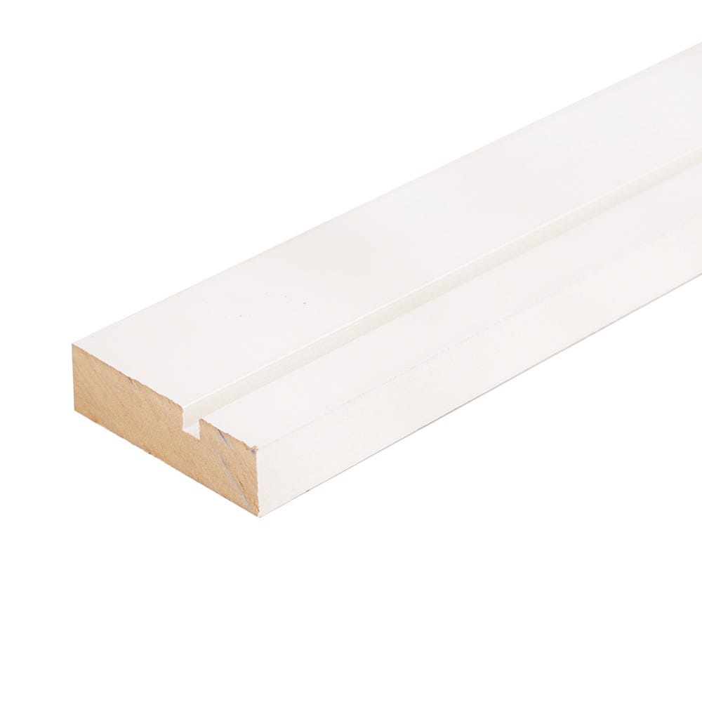 18mm x  68mm MDF White Shadow Groove Architrave 4400mm