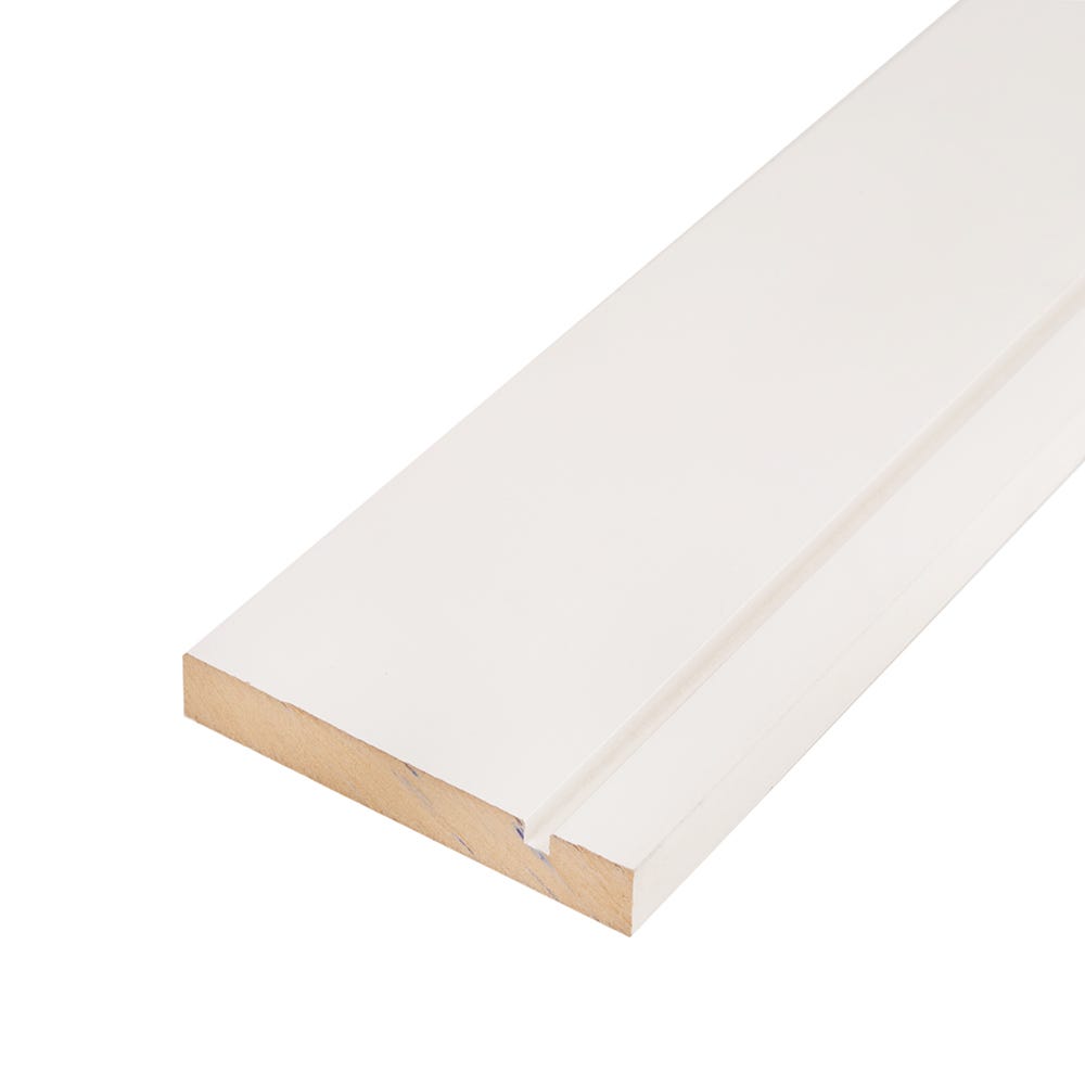 18mm x 119mm MDF White Primed Shadow Groove Skirting Board 4400mm