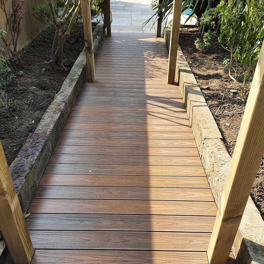 22.5mm x 143mm HD Deck Dual Composite Decking Marble/Oak 3600mm