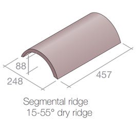 Marley Segmental Half Round Ridge Tile Concrete Old English Dark Red ...
