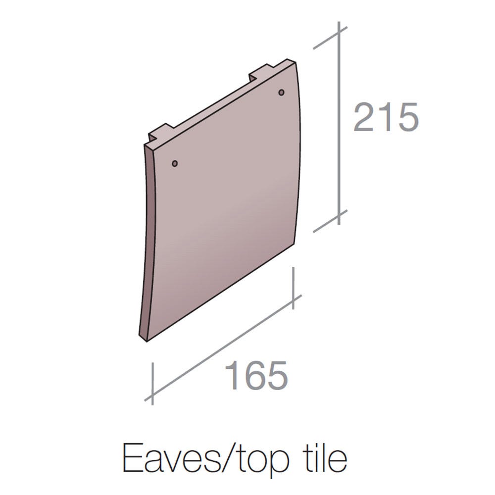 Marley Plain Eaves Tile Concrete Old English Dark Red 200mm x 168mm