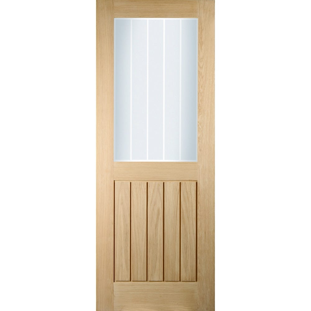 Jeld Wen Internal Oak Oregon 1l Etched Glazed Door